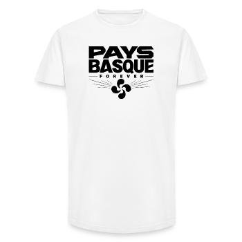 Pays Basque Forever Lauburu Vintage Design - T-shirt coupe longue homme - blanc - Devant - AI Model Male 185 light (185cm)
