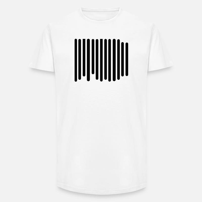 Barcode - Long Fit Männer T-Shirt - Weiß