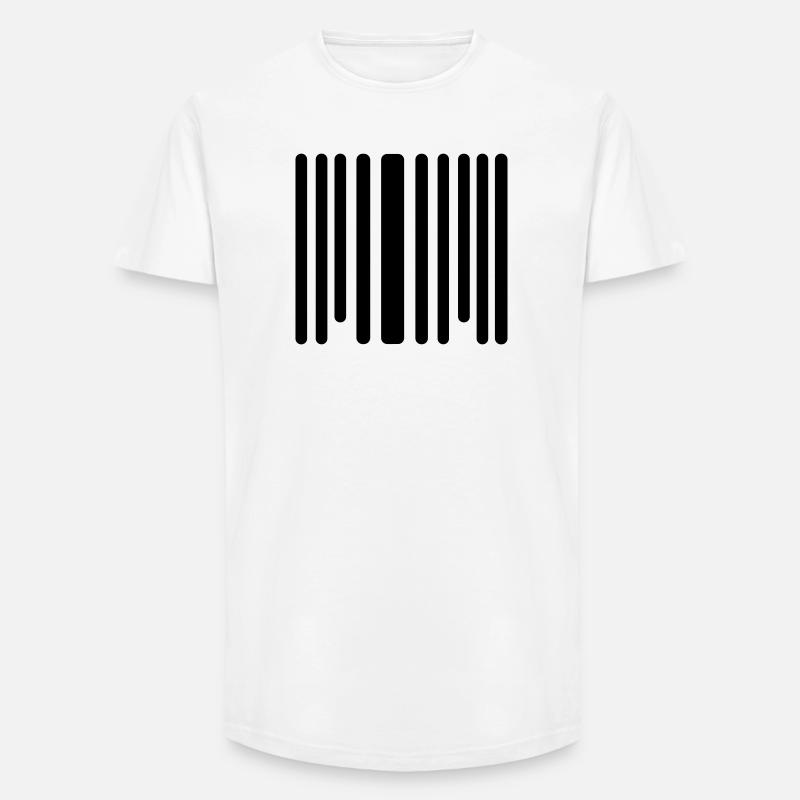 Barcode - Long Fit Männer T-Shirt - Weiß