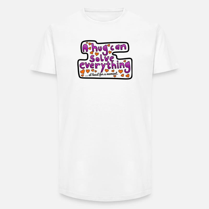 A hug can help - Long Fit Men's T-Shirt - white