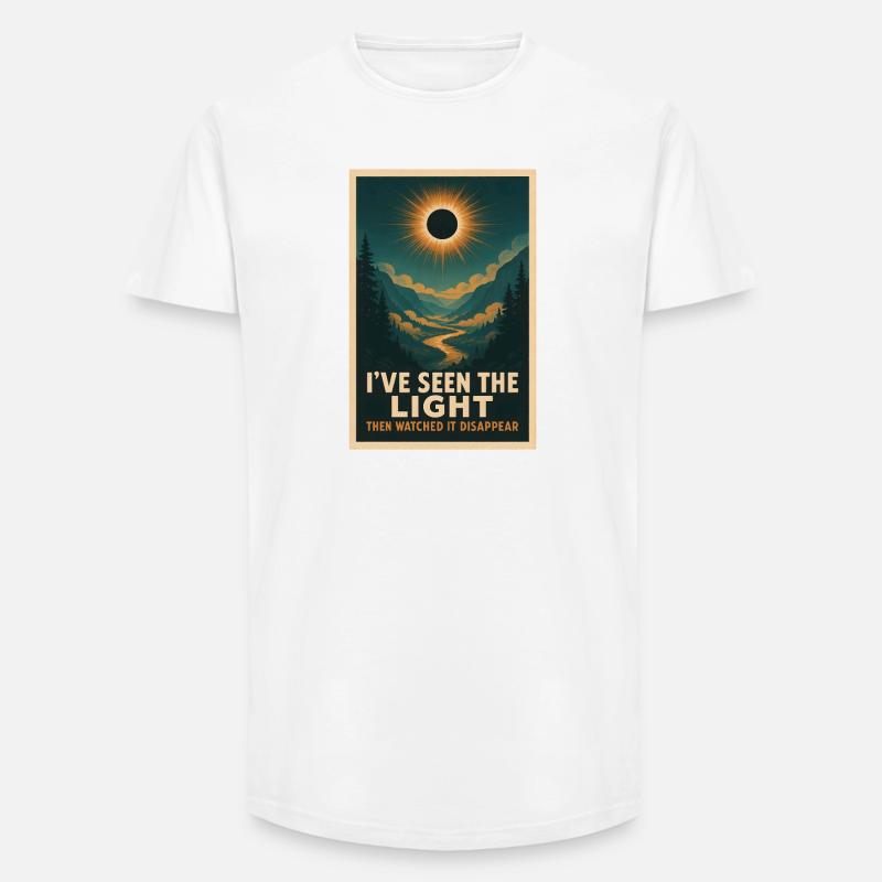 La lumière disparaît | Eclipse - T-shirt coupe longue homme - blanc