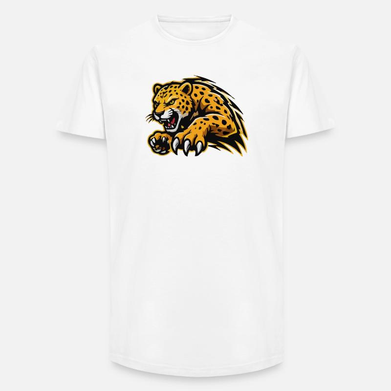 Ferocious Leopard Assault - Long Fit Men's T-Shirt - white