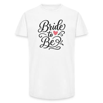 Bride to Be Calligraphy Lettering with Heart - Long Fit Men's T-Shirt - white - Front - AI Model Male 185 light (185cm)