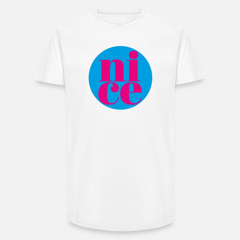 nice - Long Fit Männer T-Shirt - Weiß
