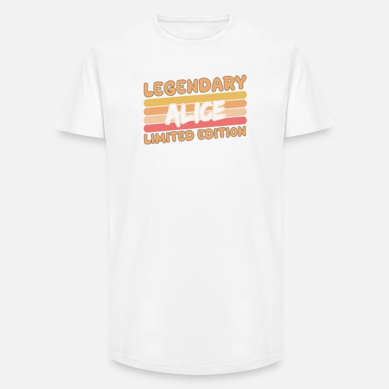 Alice - Long Fit Männer T-Shirt - Weiß