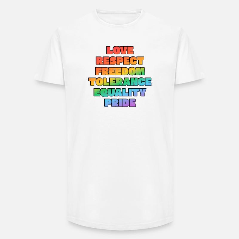 Rainbow Pride Values - Long Fit Men's T-Shirt - white