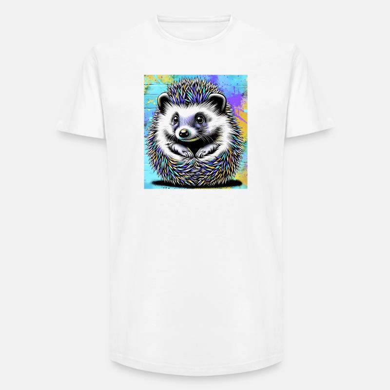 Igel - Long Fit Männer T-Shirt - Weiß