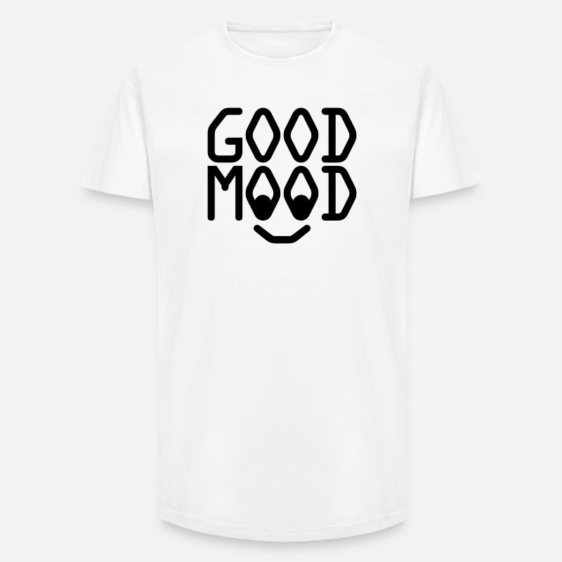 GOOD MOOD - Long Fit Männer T-Shirt - Weiß
