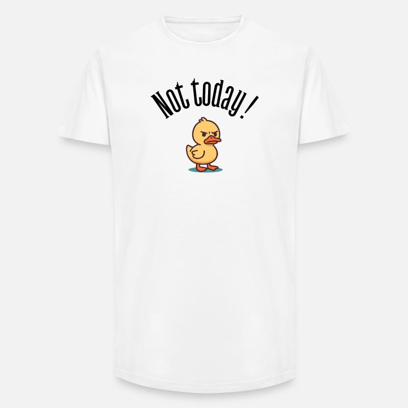 Nicht heute! Grumpy Duck Attitüde-T-Shirt - Long Fit Männer T-Shirt - Weiß