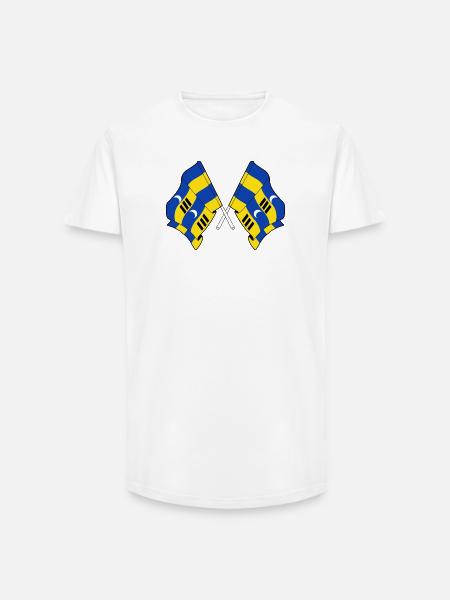Crossed Ameland Flags – Island Pride - Long Fit Men's T-Shirt - white