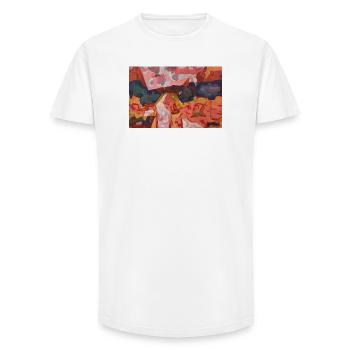 Feu de couleur abstraite - T-shirt coupe longue homme - blanc - Devant - AI Model Male 185 light (185cm)