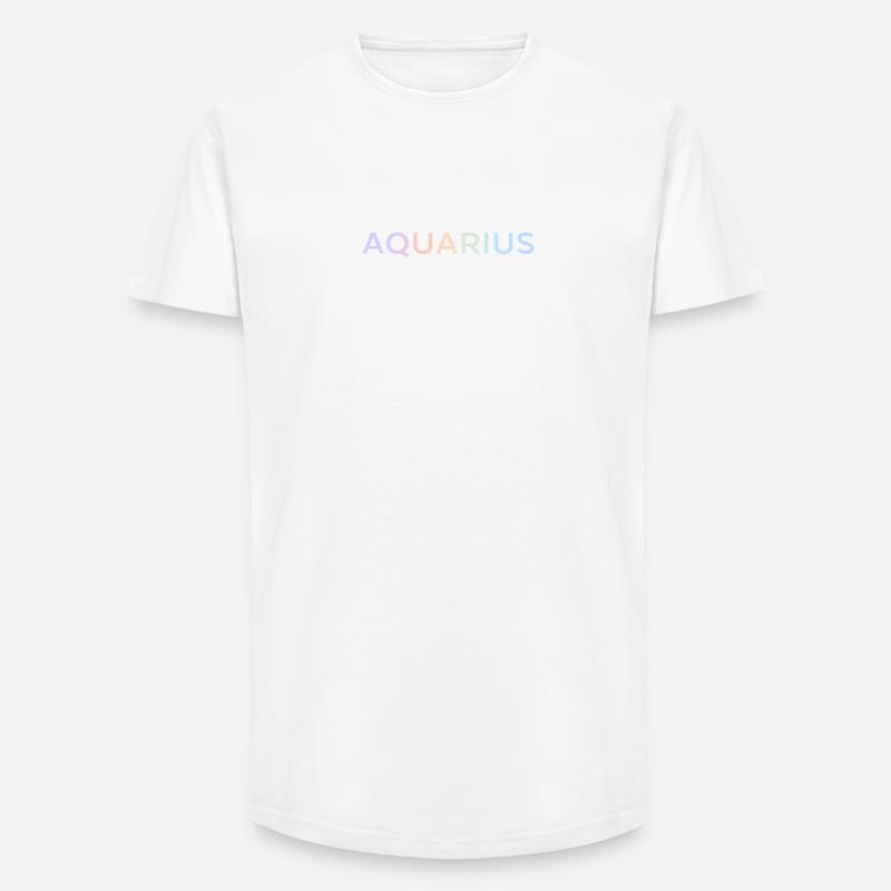Pastell-Wassermann-Gradiententypografie - Long Fit Männer T-Shirt - Weiß