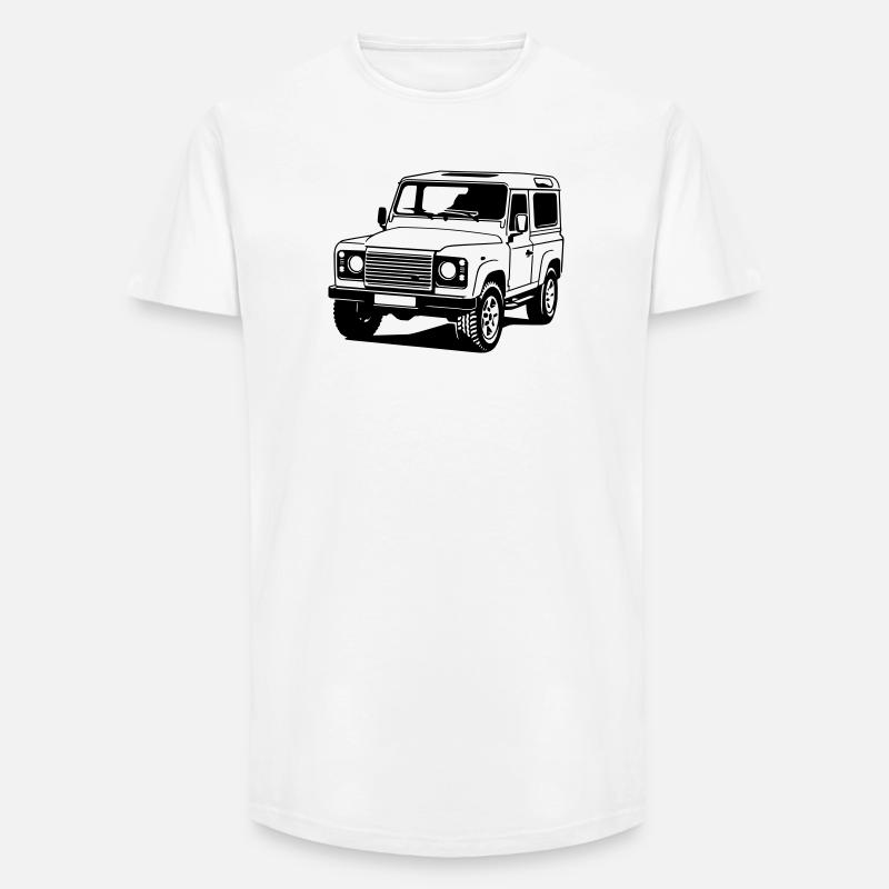 Defender - Long Fit Männer T-Shirt - Weiß