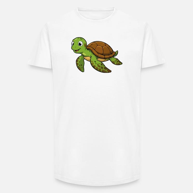 Cuddly turtle illustration - Long Fit Men's T-Shirt - white