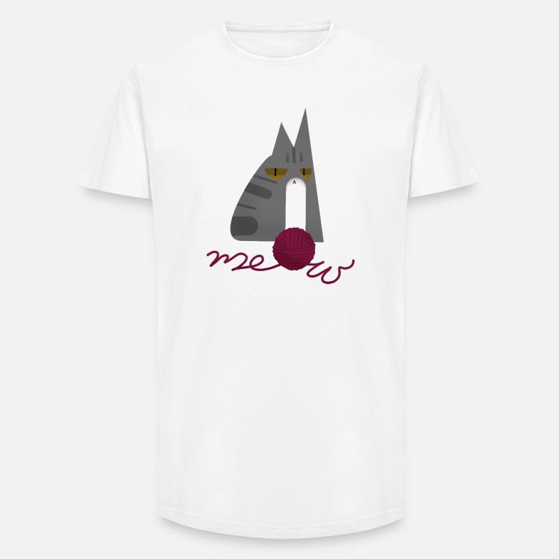 Kätzchen (grau) - Long Fit Männer T-Shirt - Weiß