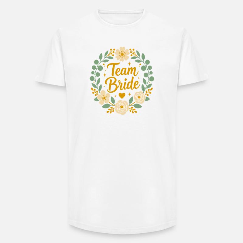 Team-Braut Blumen-Boho-Hochzeit - Long Fit Männer T-Shirt - Weiß