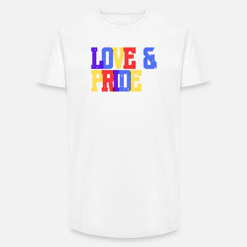 Liebe und Pride Regenbogen - Long Fit Männer T-Shirt - Weiß
