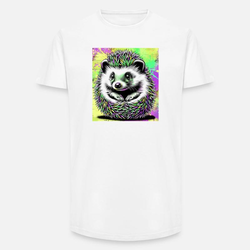 Igel - Long Fit Männer T-Shirt - Weiß