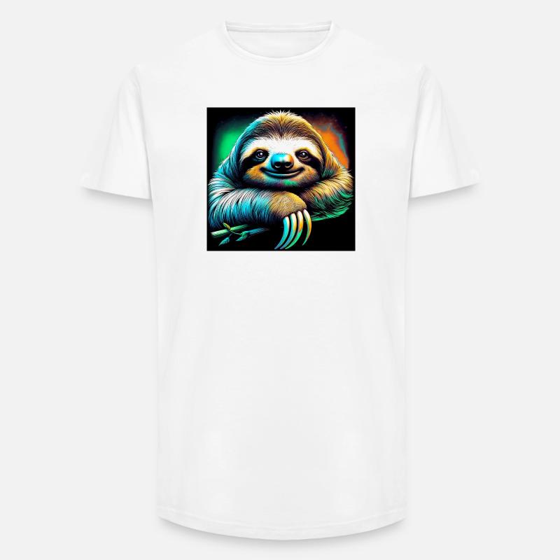 Faultier - Long Fit Männer T-Shirt - Weiß