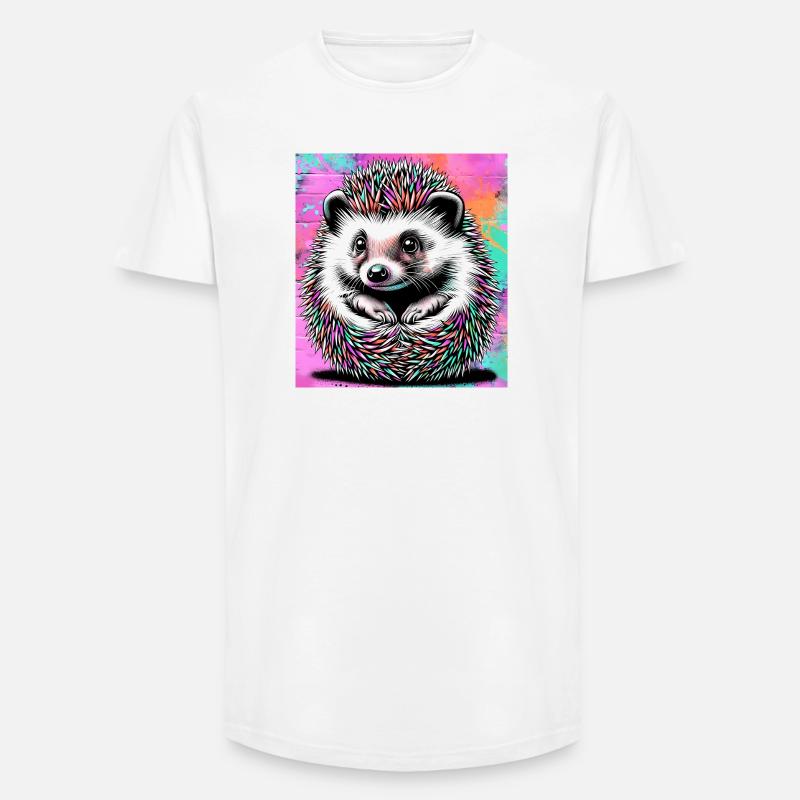 Igel - Long Fit Männer T-Shirt - Weiß