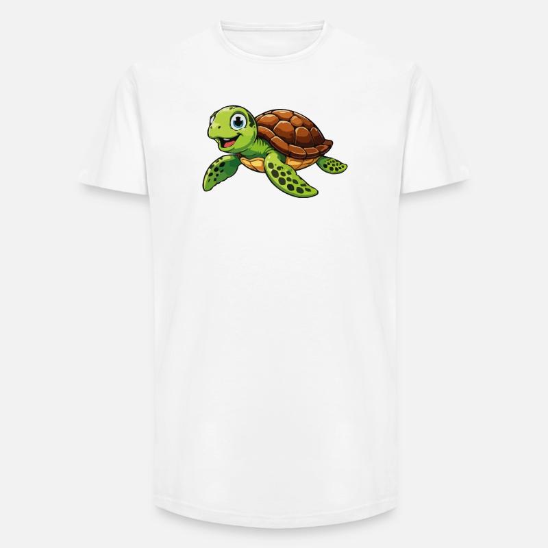 Fröhliche Schildkröte Abenteuer - Long Fit Männer T-Shirt - Weiß