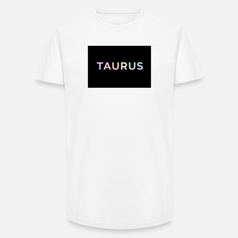 Taurus Gradient Typography - Long Fit Men's T-Shirt - white