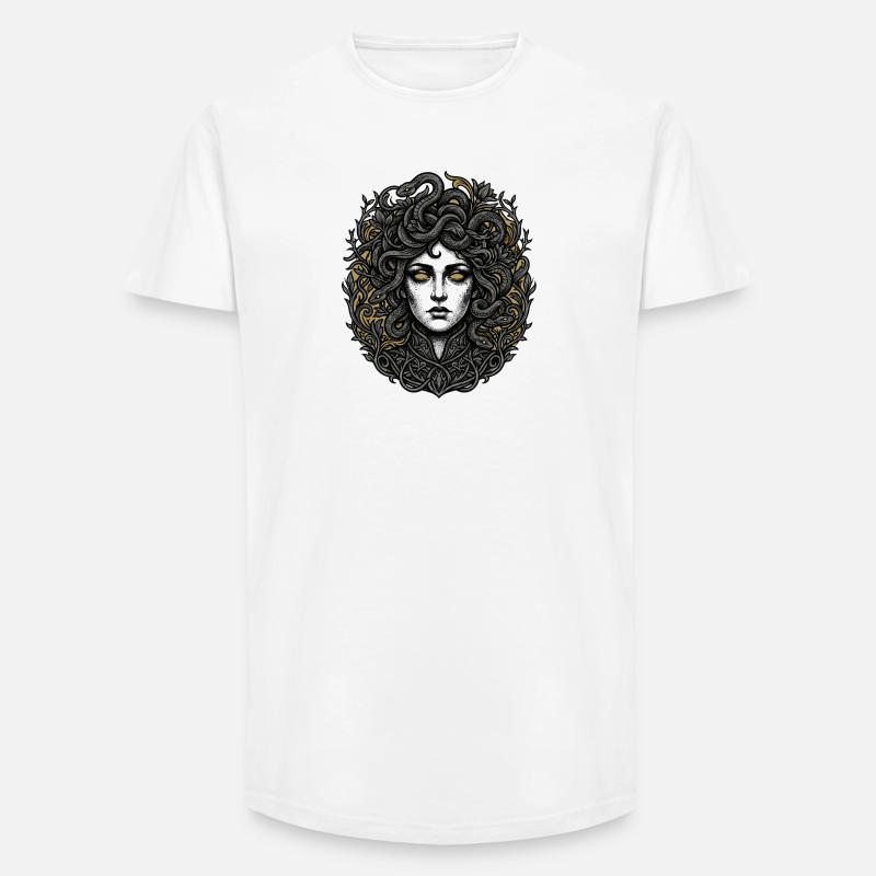 Couronne du Serpent de Méduse - T-shirt coupe longue homme - blanc