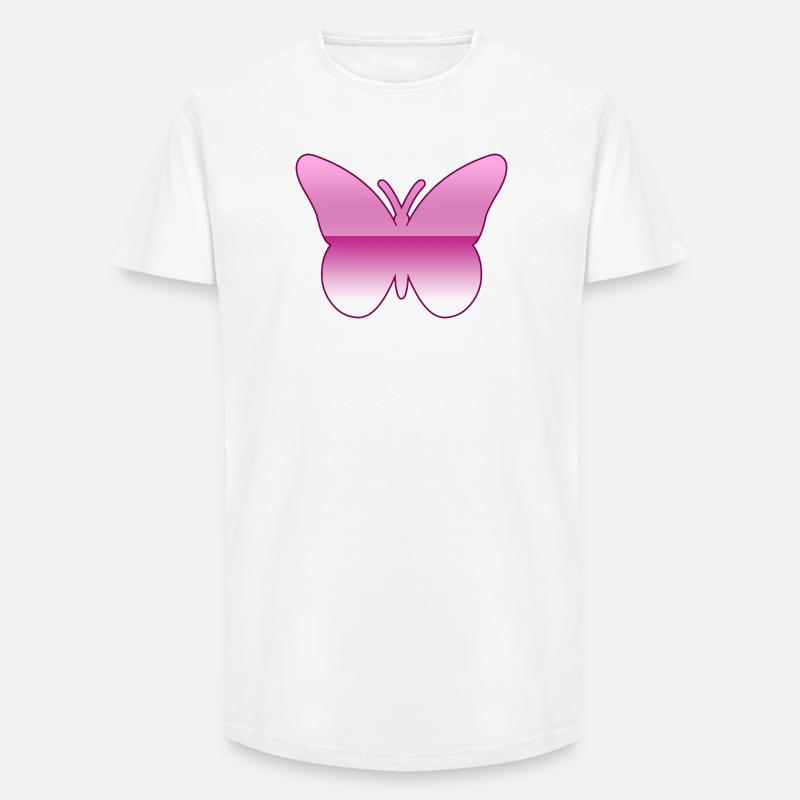 Schmetterling - Long Fit Männer T-Shirt - Weiß