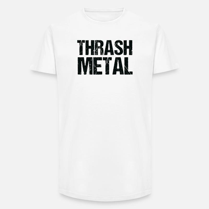 Thrash Metal Bold Typografie - Long Fit Männer T-Shirt - Weiß