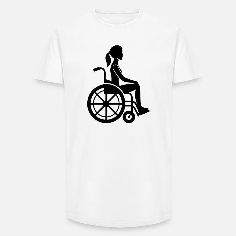 Frau im Rollstuhl - Long Fit Männer T-Shirt - Weiß