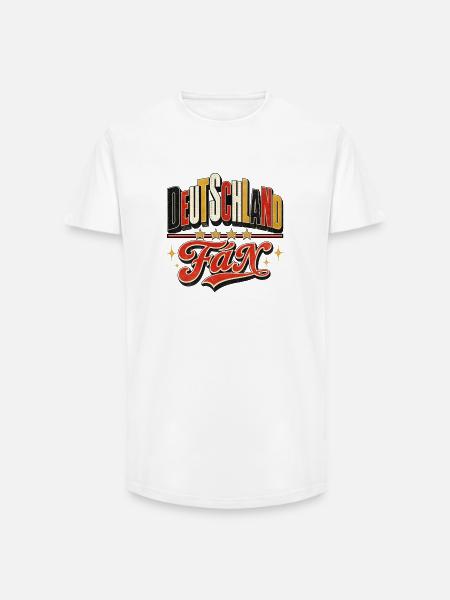 DeutschlandFan Retro Schriftzug - Long Fit Männer T-Shirt - Weiß