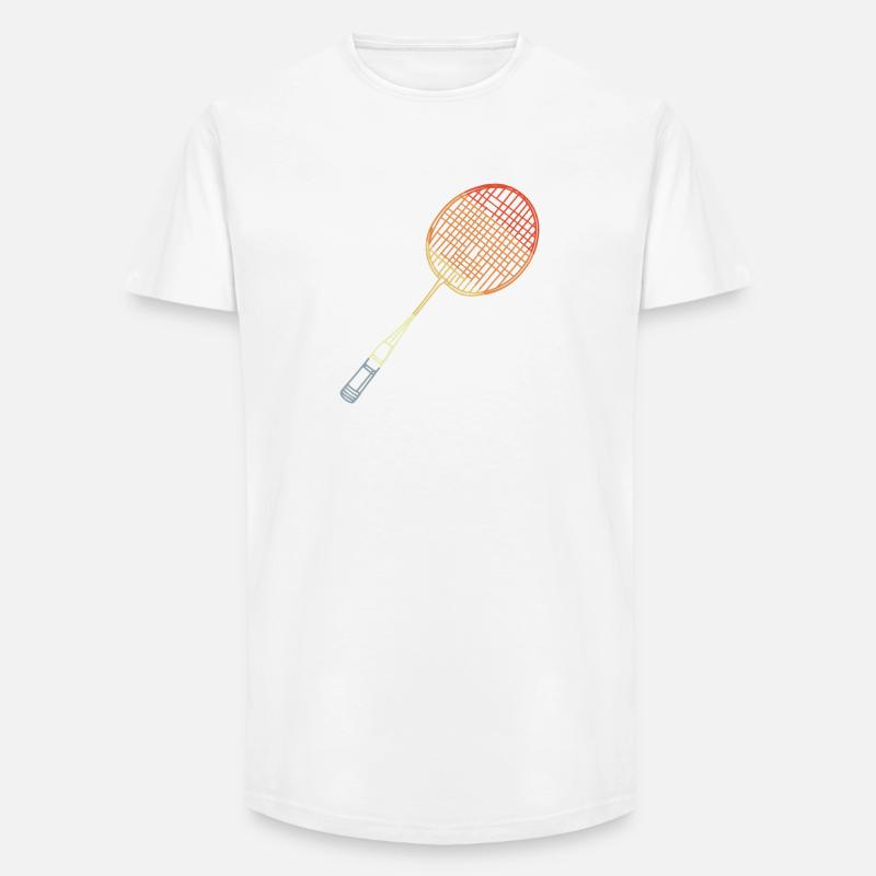 Badminton Racket Sketch - Long Fit Men's T-Shirt - white