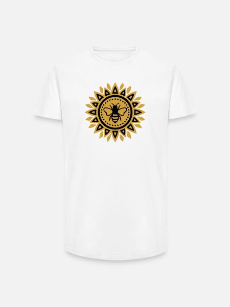 Mandala Bee Boho Yoga Beekeeping Bees - Long Fit Men's T-Shirt - white