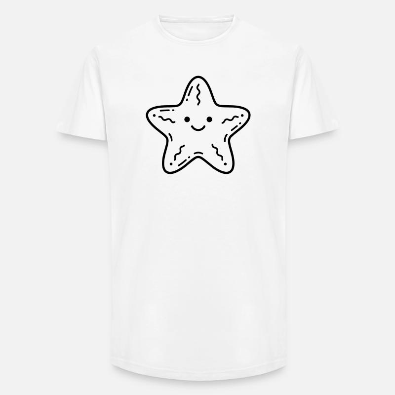 Étoile de mer - T-shirt coupe longue homme - blanc