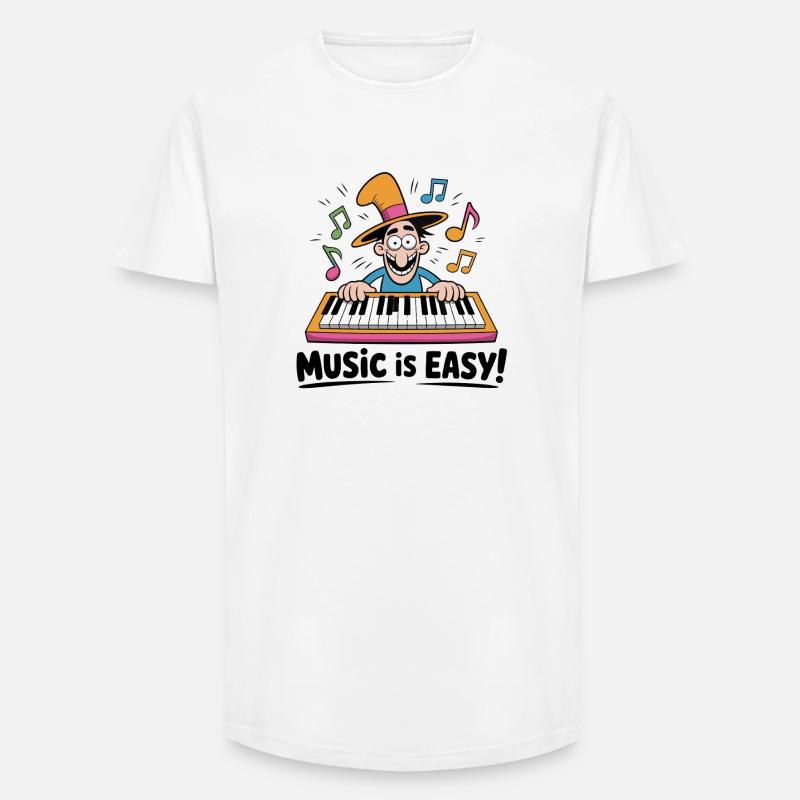 Magic Keyboard Beats - Long Fit Men's T-Shirt - white
