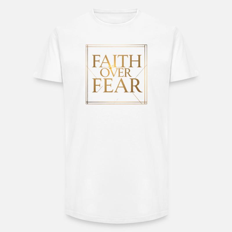 Glaube statt Angst - Long Fit Männer T-Shirt - Weiß