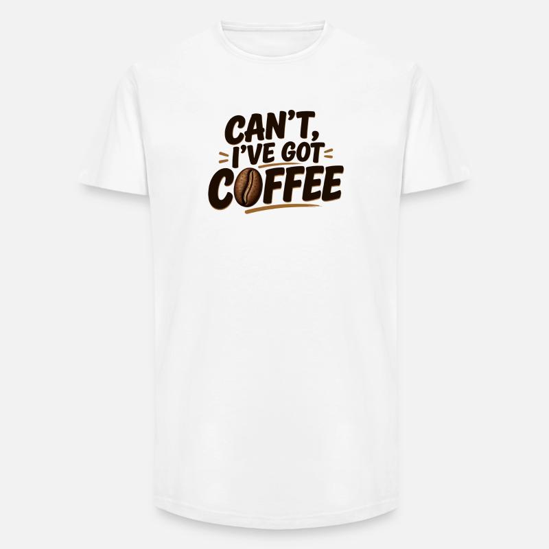 Can't, I've Got Coffee - Long Fit Men's T-Shirt - white