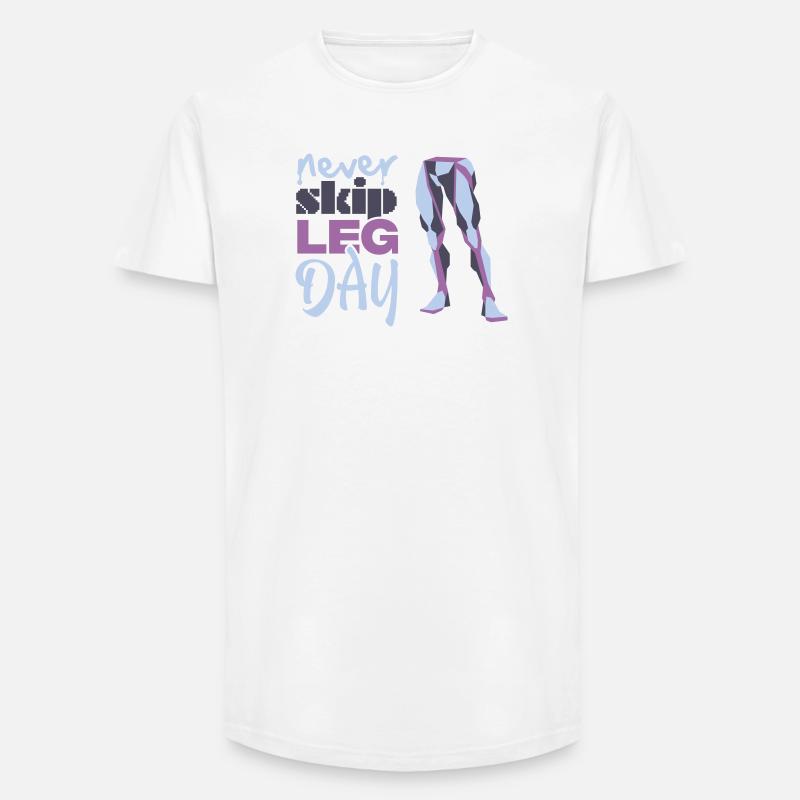 Graphique Never Glid Leg Day - T-shirt coupe longue homme - blanc
