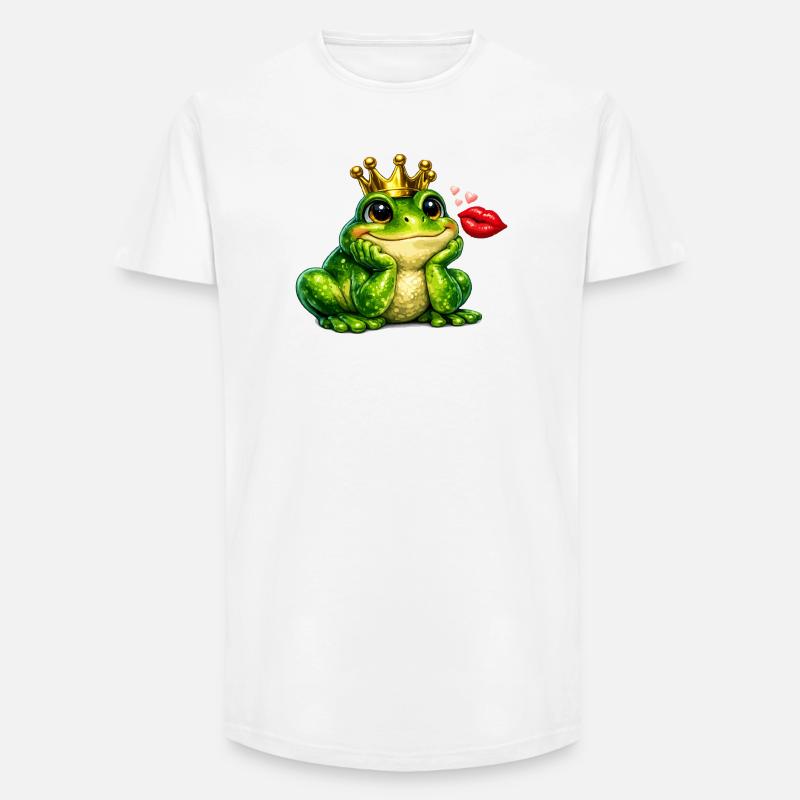 Kronfrosch-Kuss-Design - Long Fit Männer T-Shirt - Weiß