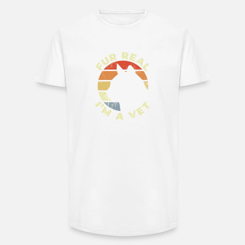 Ich bin der Tierarzt - Long Fit Männer T-Shirt - Weiß