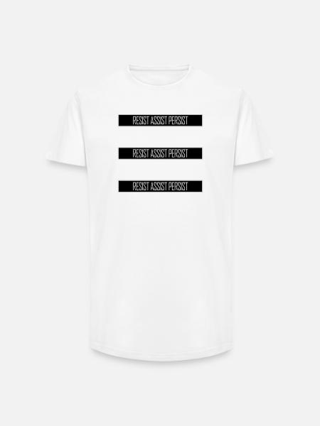 Resist Assist Persist Activism Motivation Logo - Long Fit Men's T-Shirt - white