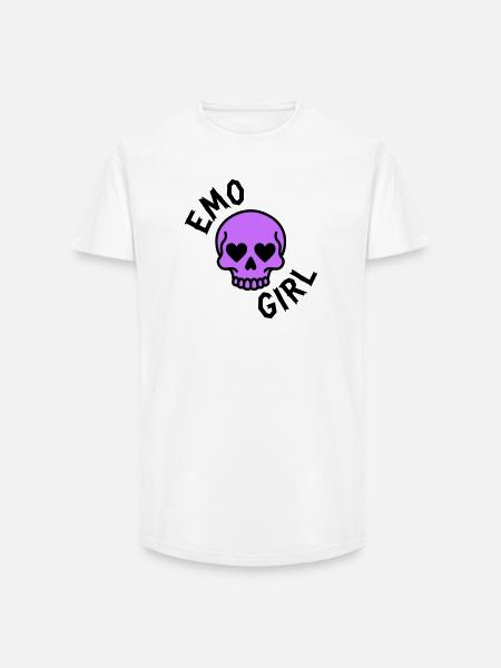 emo girl - Long Fit Men's T-Shirt - white