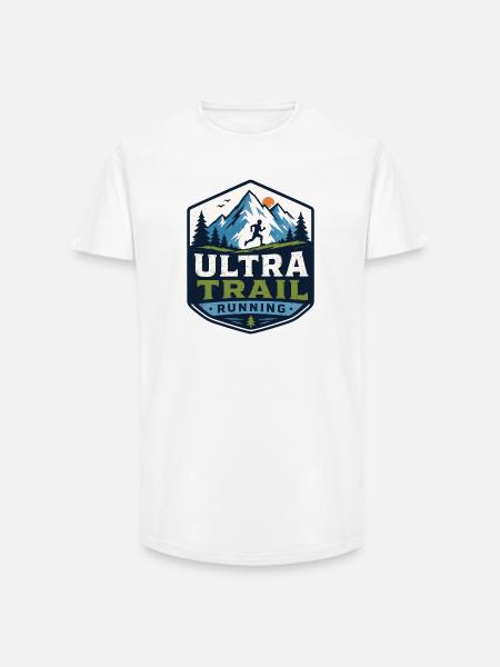 Ultra Trail Running - Long Fit Men's T-Shirt - white