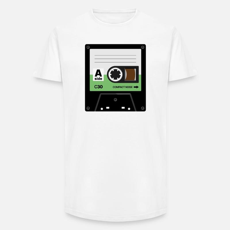 Tiny Cassette - Long Fit Men's T-Shirt - white