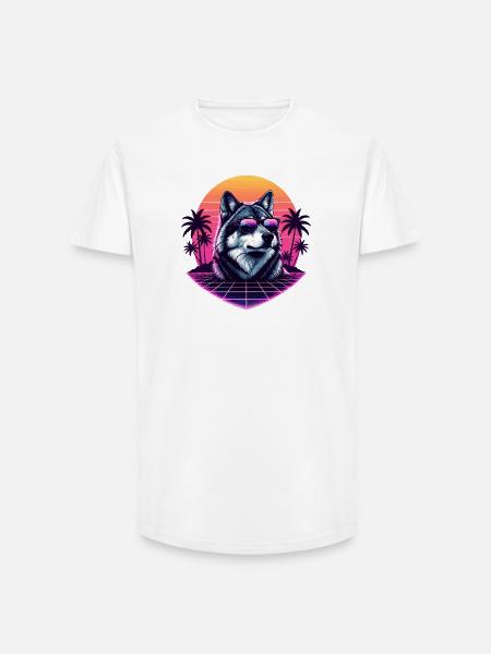 Husky Vapo Neon Sunset - Long Fit Men's T-Shirt - white