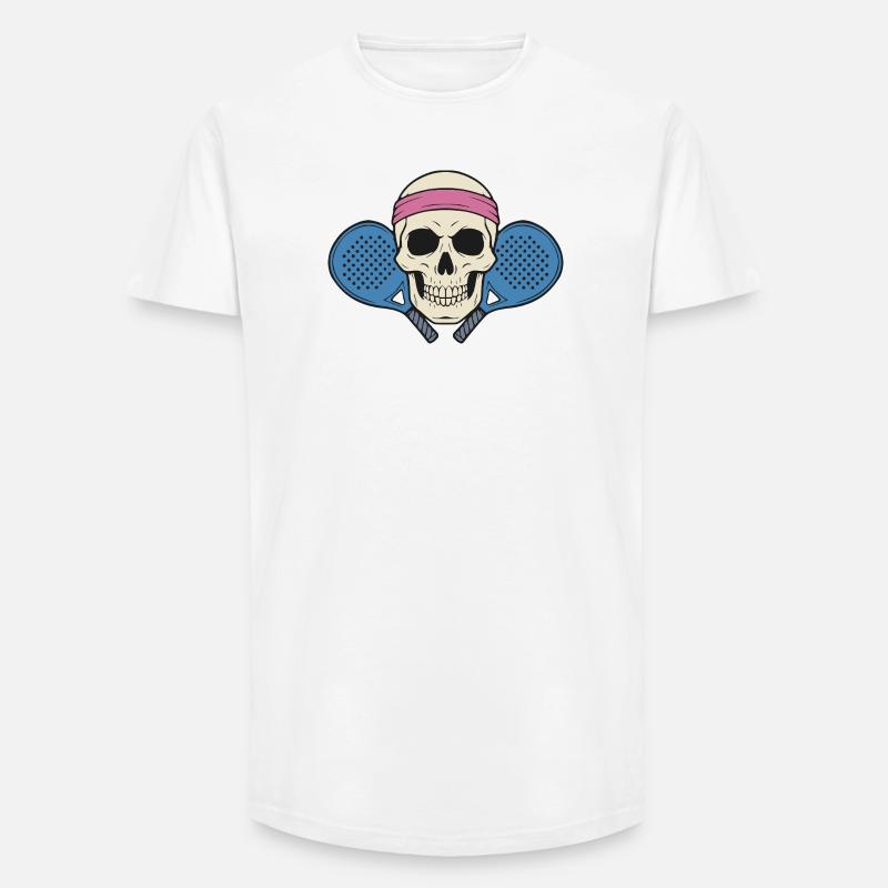 Padel Skull - Long Fit Männer T-Shirt - Weiß