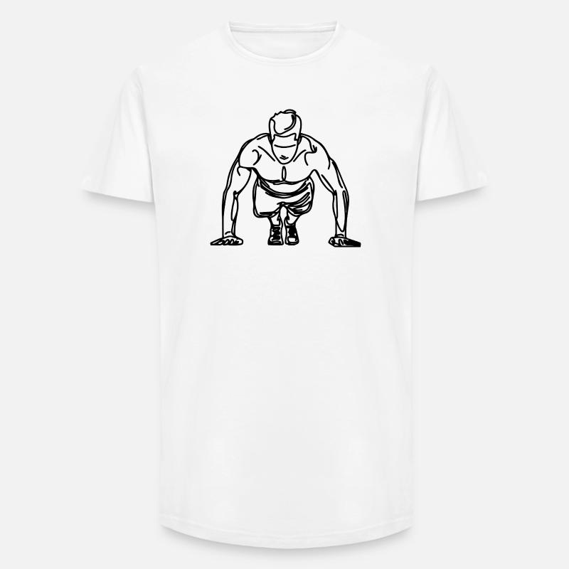 Bodybuilder Zeichnung - Long Fit Männer T-Shirt - Weiß