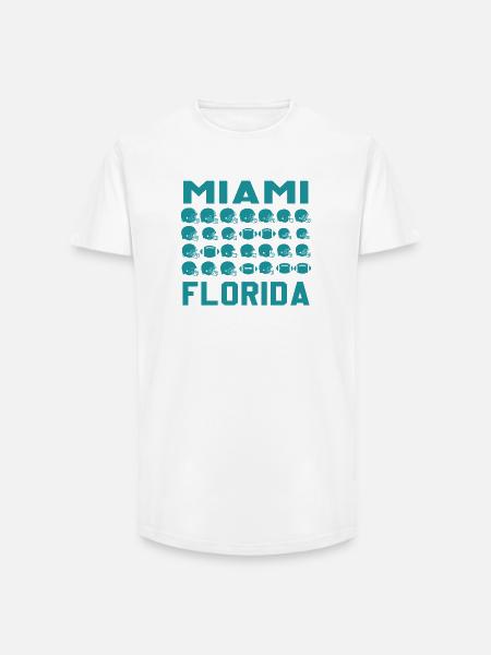 Miami Florida Football Shield - Long Fit Men's T-Shirt - white