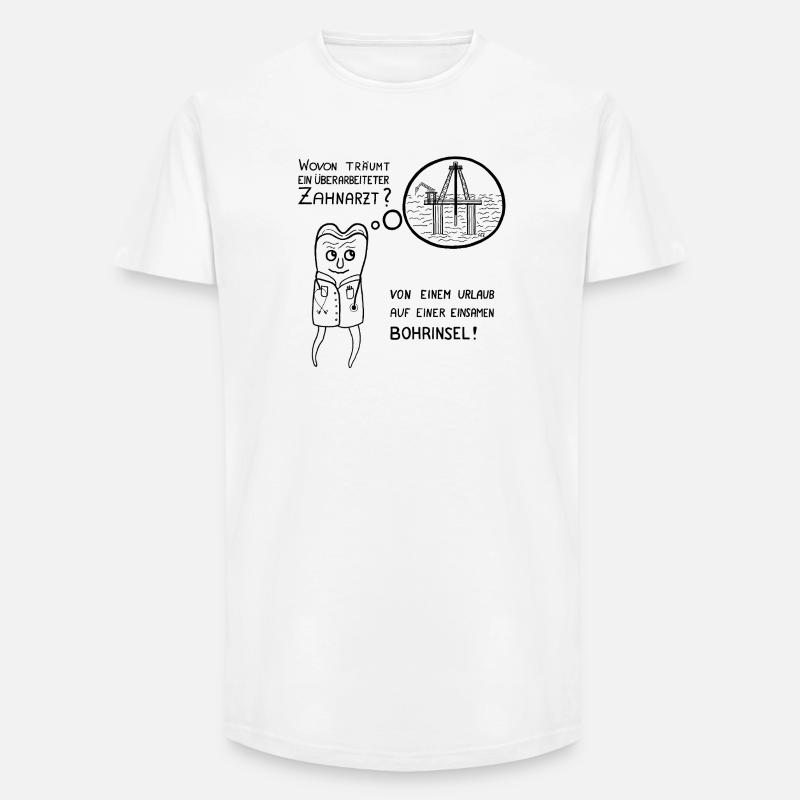 zahnarzt-bohrinsel - Long Fit Männer T-Shirt - Weiß