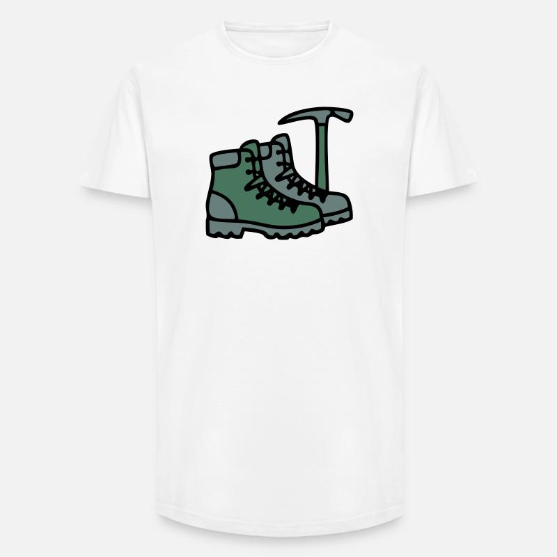 Wanderschuhe Eispickel Bergsteiger Alpen Wanderer - Long Fit Männer T-Shirt - Weiß